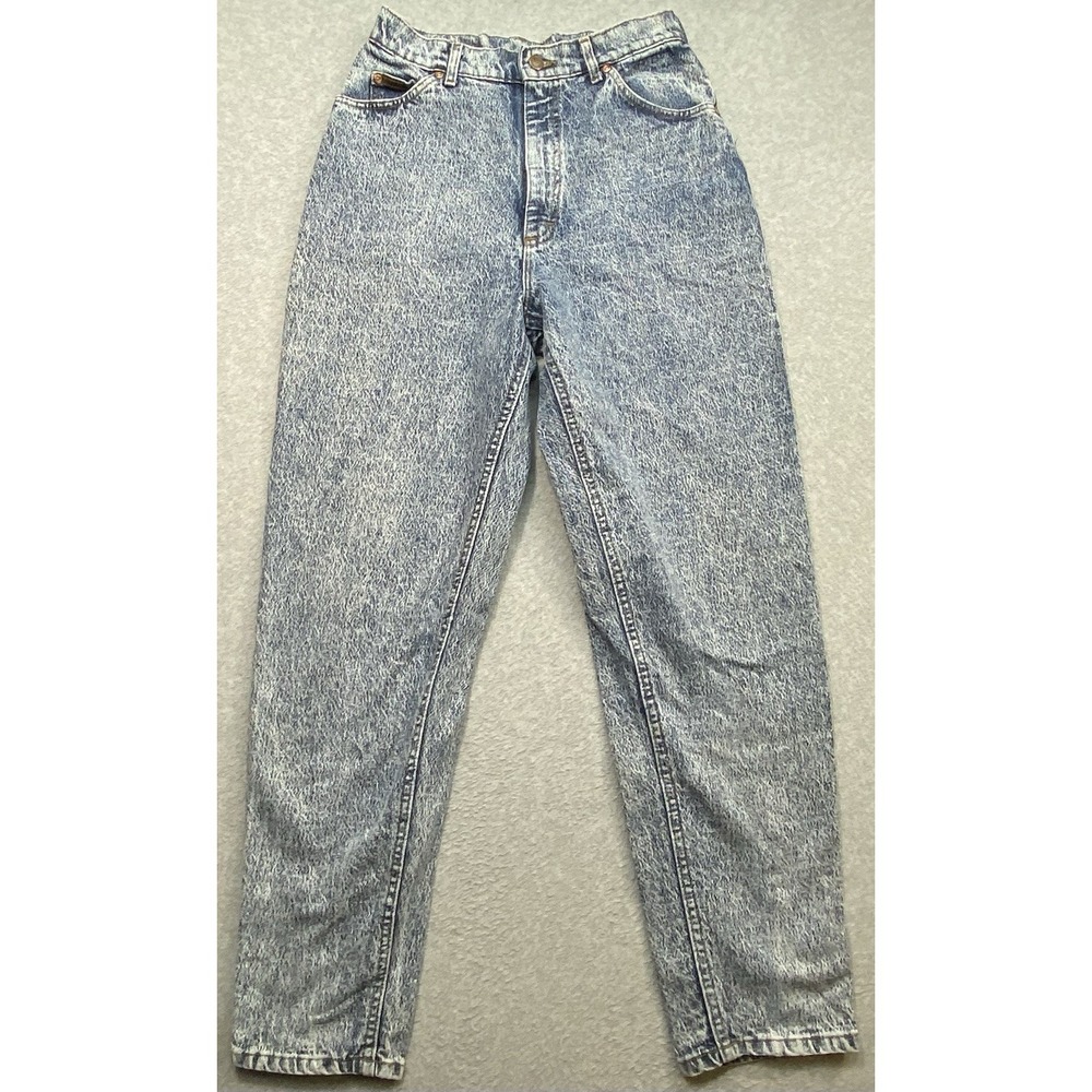 Lee Riders Jeans Sz 12 Womens Blue Acid Wash Retro 90s High Waisted Tapered Leg